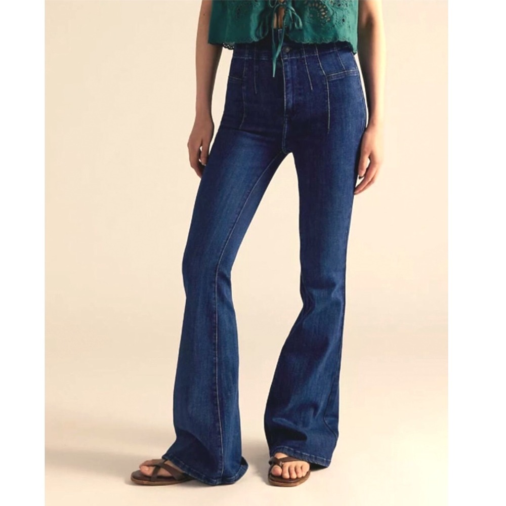 Free People We The Free Jayde High Rise Flare Jeans Dark Wash 28S